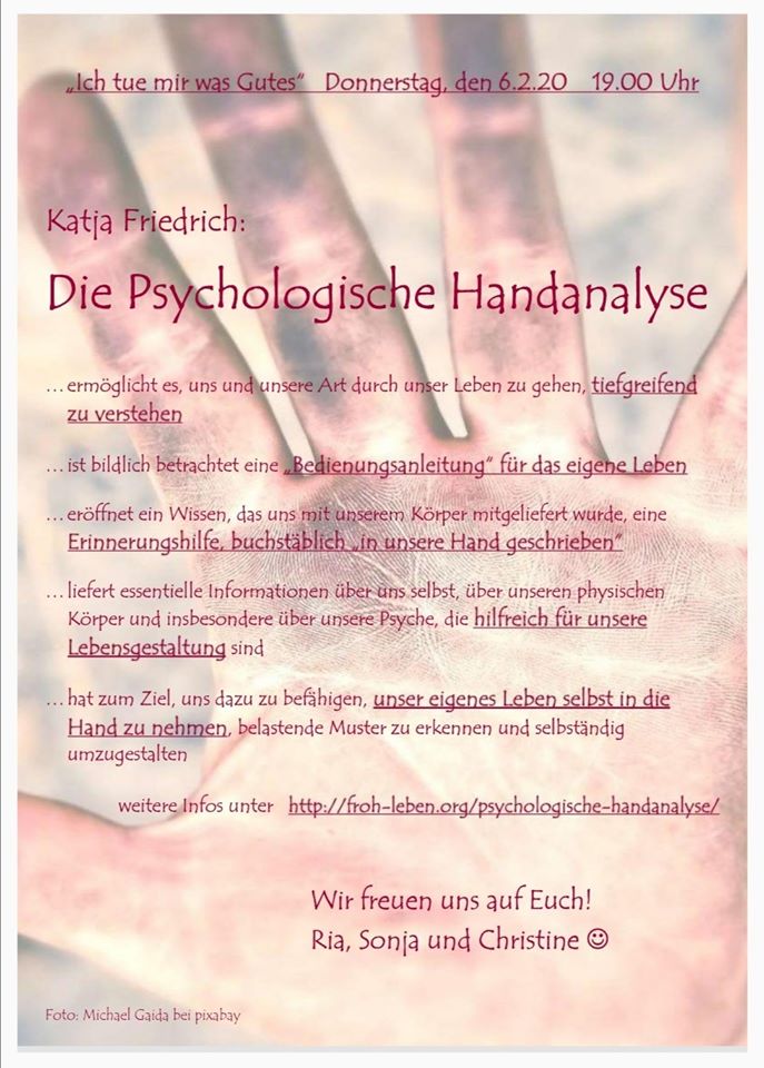 Psychologische Handanalyse Katja Friedrich Begegnungszentrum Mittendrin Pirmasens