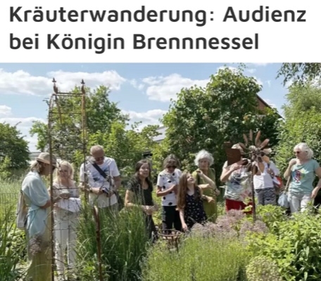 Kräuterwanderung Audienz bei Königin Brennnessel - Vinningen - DIE RHEINPFALZ Margret Germann Katja Friedrich froh leben Foto 06_2023