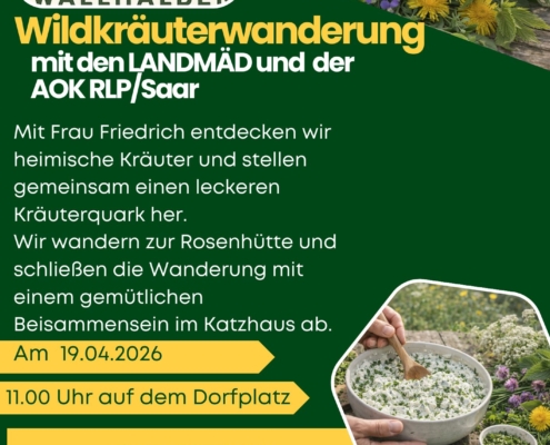 LANDMÄD Wallhalben AOK Kräuterwanderung mit Katja Friedrich 04_2026
