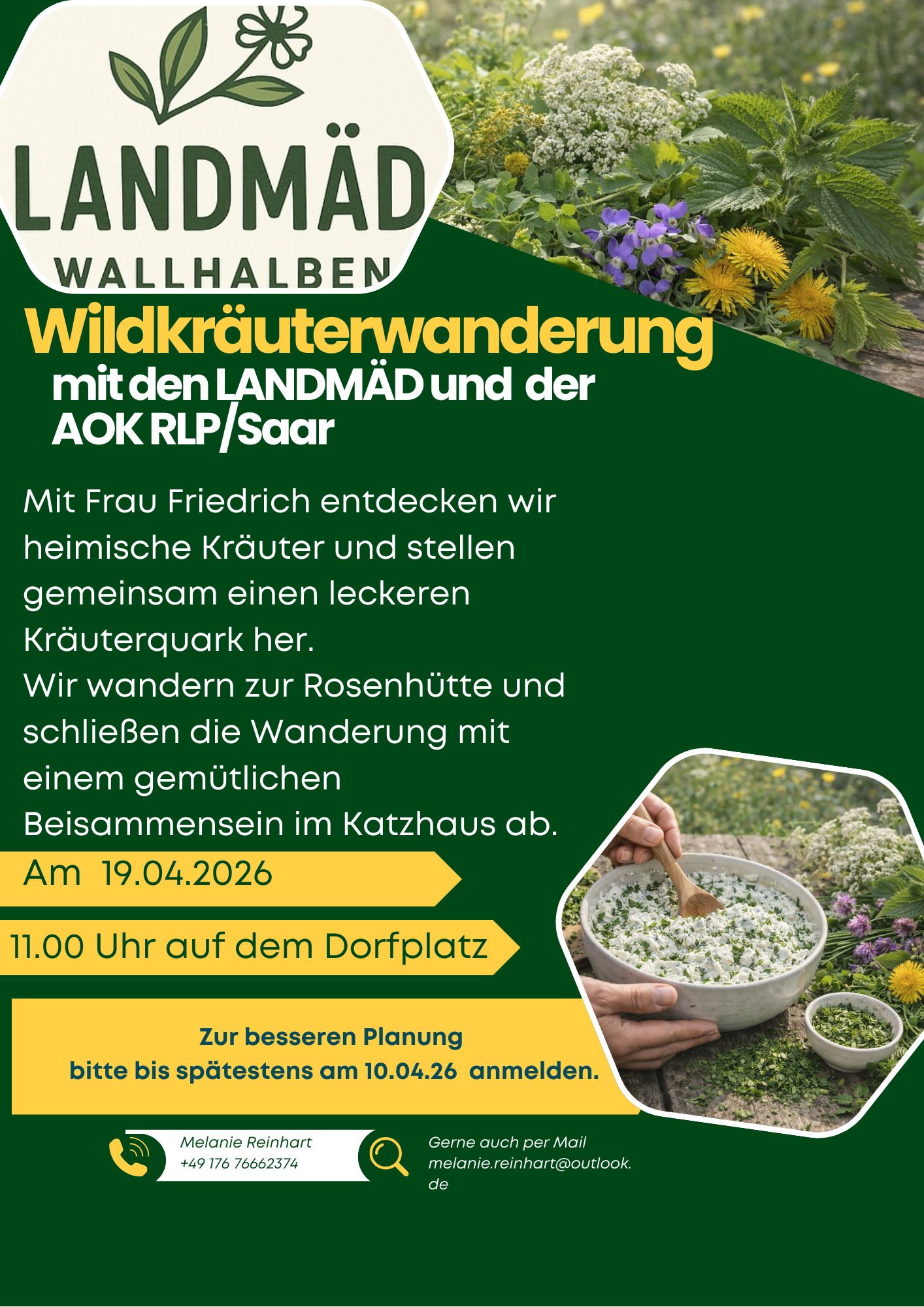 LANDMÄD Wallhalben AOK Kräuterwanderung mit Katja Friedrich 04_2026